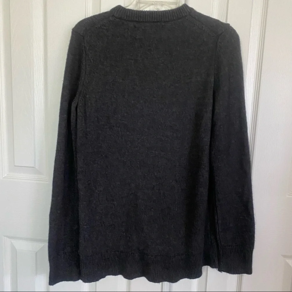 Calvin Klein Wool Blend Klein Logo Pullover Sweater In Gray Size S